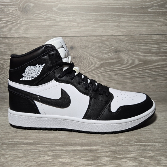 Size 12.5 Jordan 1 High Golf Shoes Panda Colorway DQ0660-101 New No Box - Picture 1 of 7